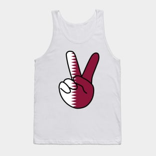 Qatar Flag V Sign Tank Top